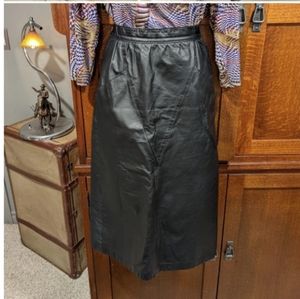 Vintage Genuine Leather Skirt
